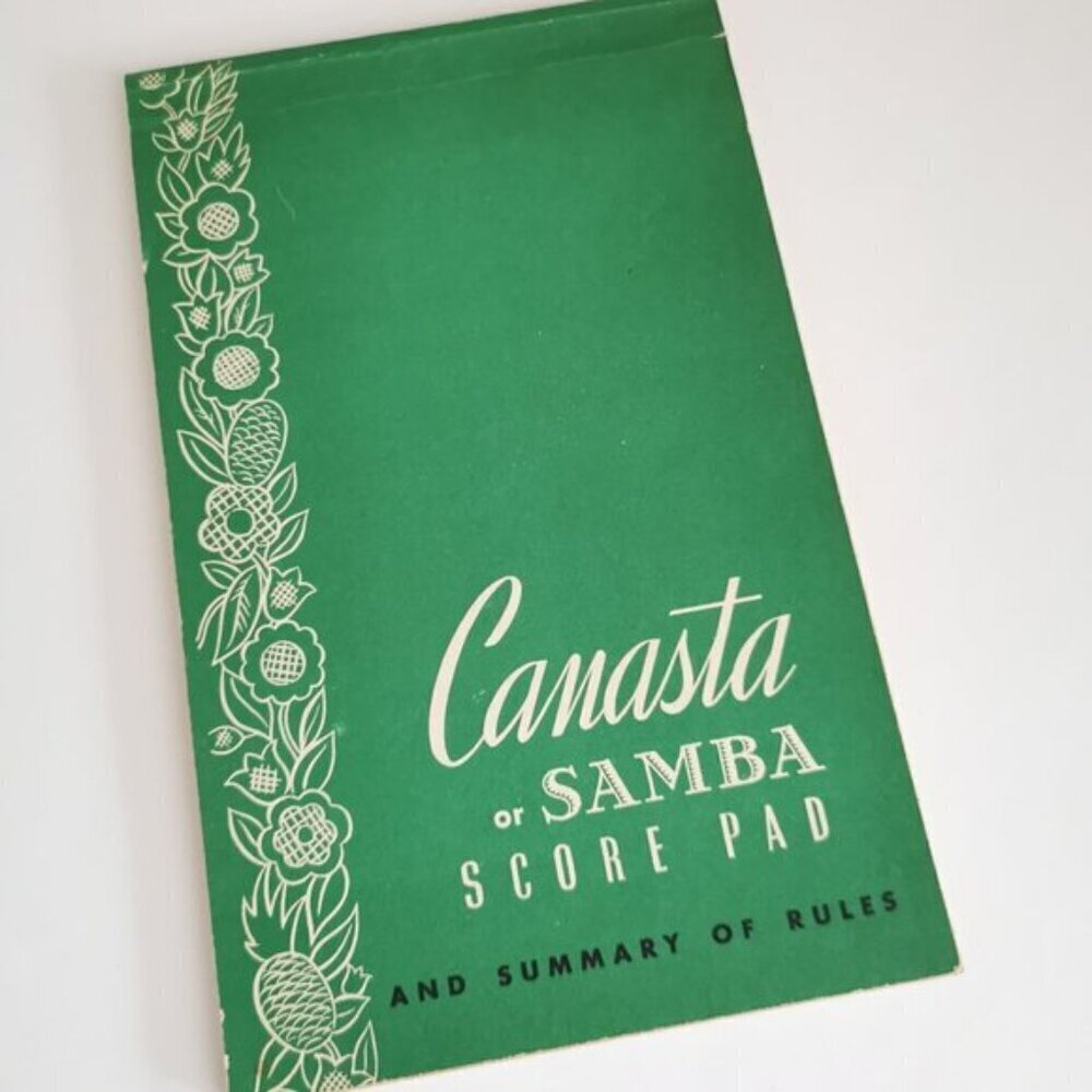 Vintage Canasta Samba Score Pad Junk Journal Pages Notepad Aged Paper Retro Card